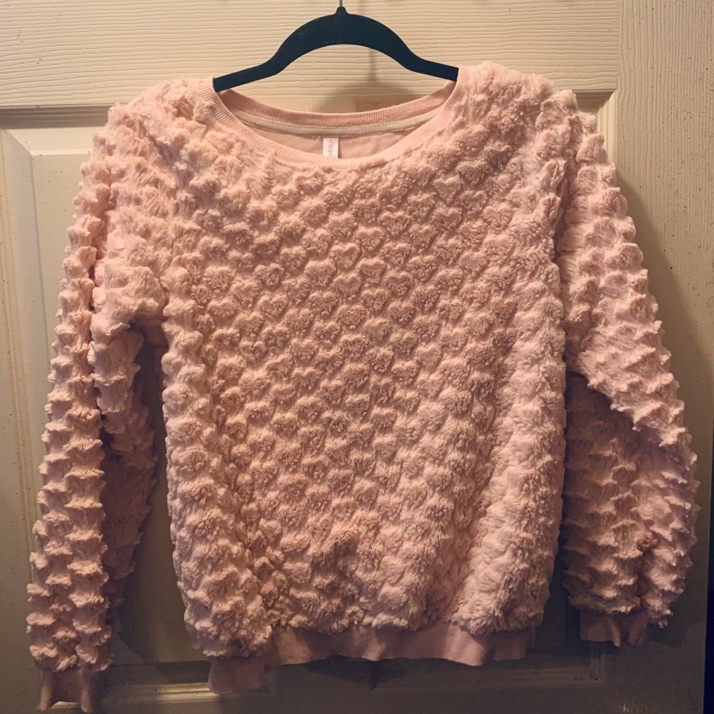 Kids pink hearts sweater